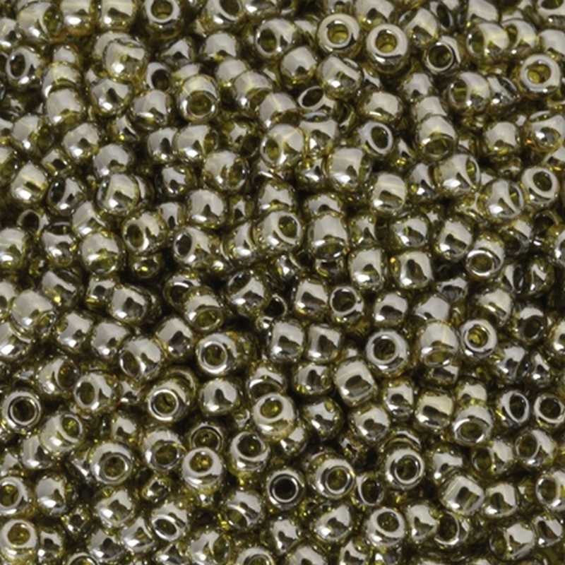 Seed Beads-11/0 Round-457 Gold Luster Green Tea-Toho-16 Grams