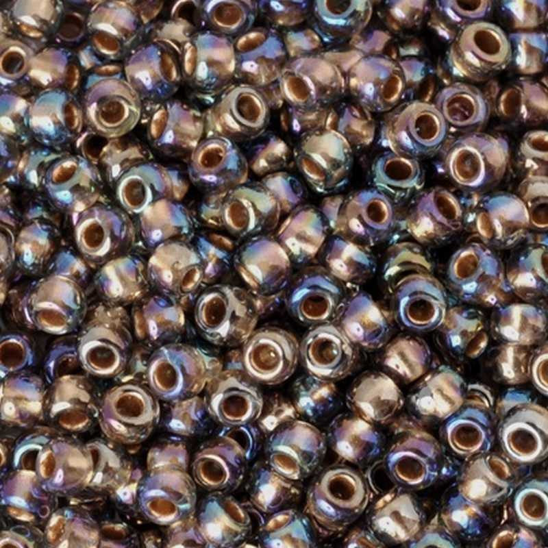 Seed Beads-6/0 Round-999 Gold-Lined Rainbow Black Diamond-Toho