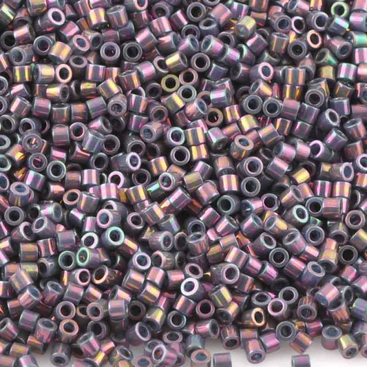 Seed Beads-11/0 Delica-134 Opaque Purple Gray Rainbow Luster-Miyuki