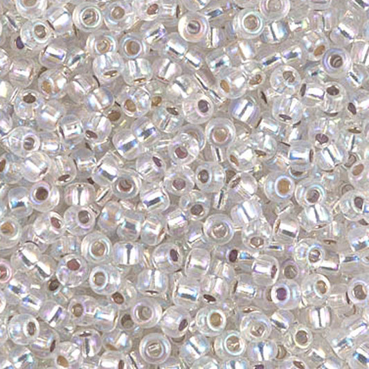 Seed Beads-11/0 Round-1001 Silver Lined Crystal AB-Miyuki