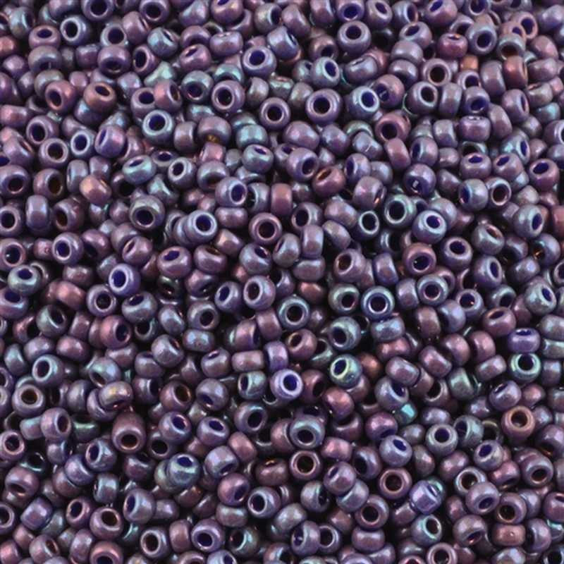 Seed Beads-15/0 Round-1899 Opaque Eggplant Luster-Miyuki-16 Grams