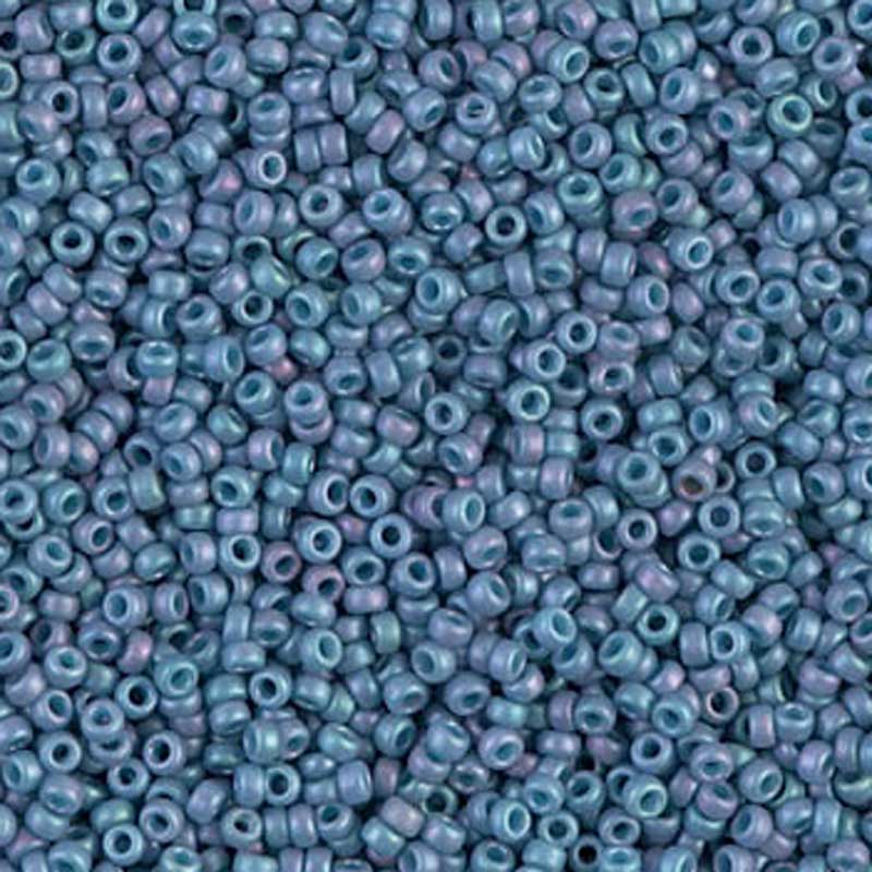 Seed Beads-15/0 Round-2030 Matte Metallic Steel Blue Luster-Miyuki