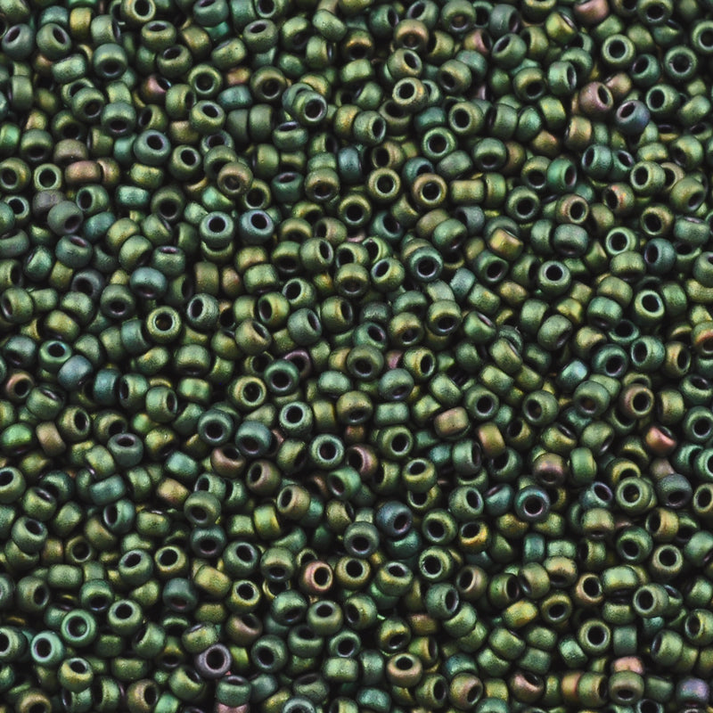Miyuki Seed Beads - Metallic Forest Green Iris 8/0