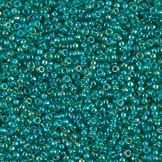 Seed Beads-15/0 Round-295 Transparent Emerald AB