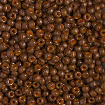 Seed Beads-15/0 Round-4492 Duracoat Dyed Opaque Cognac-Miyuki