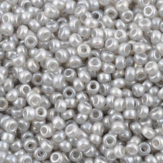 Seed Beads-11/0 Round-526 Silver Gray Ceylon-Miyuki-16 Grams