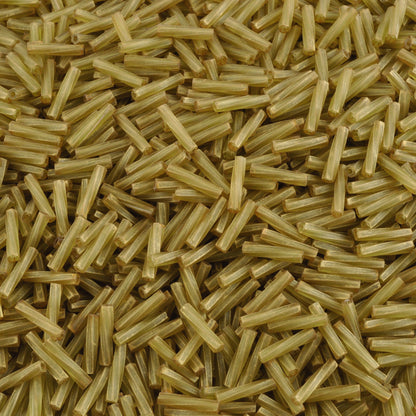 Seed Beads-2.7x12mm Twisted Bugle-1265 Gold Antiqued Matte Transparent Chartreuse-Miyuki-10 Grams