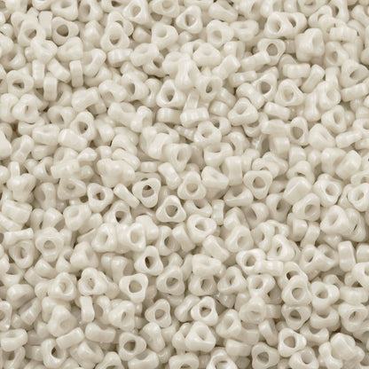 Seed Beads-2.8mm Triangle Spacer-600 Opaque Limestone Luster-Miyuki-7 Grams