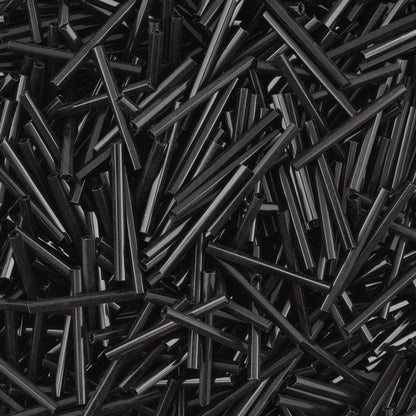 Seed Beads-25mm Bugle-Black Opaque-Czech-Quantity 10