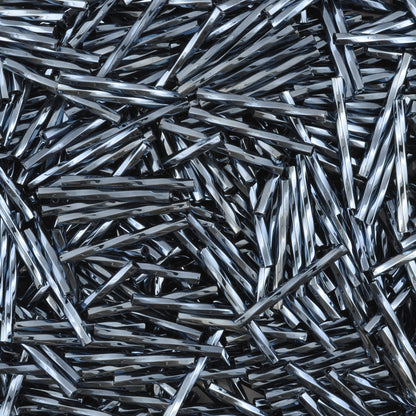 Seed Beads-25mm Twisted Bugle-Gunmetal-Czech-Quantity 10