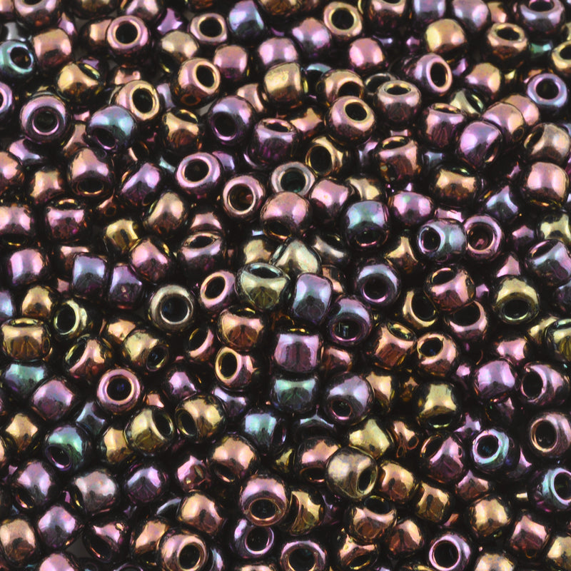 Seed Beads-3/0 Round-85 Metallic Iris Purple-Toho-14 Grams