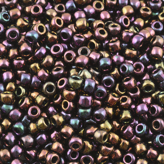 Seed Beads-3/0 Round-85 Metallic Iris Purple-Toho-14 Grams