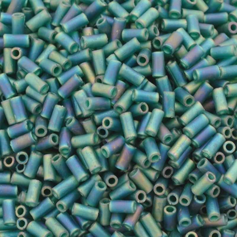 Seed Beads-3mm Bugle-156FR Matte Transparent Dark Emerald-Miyuki-14 Grams