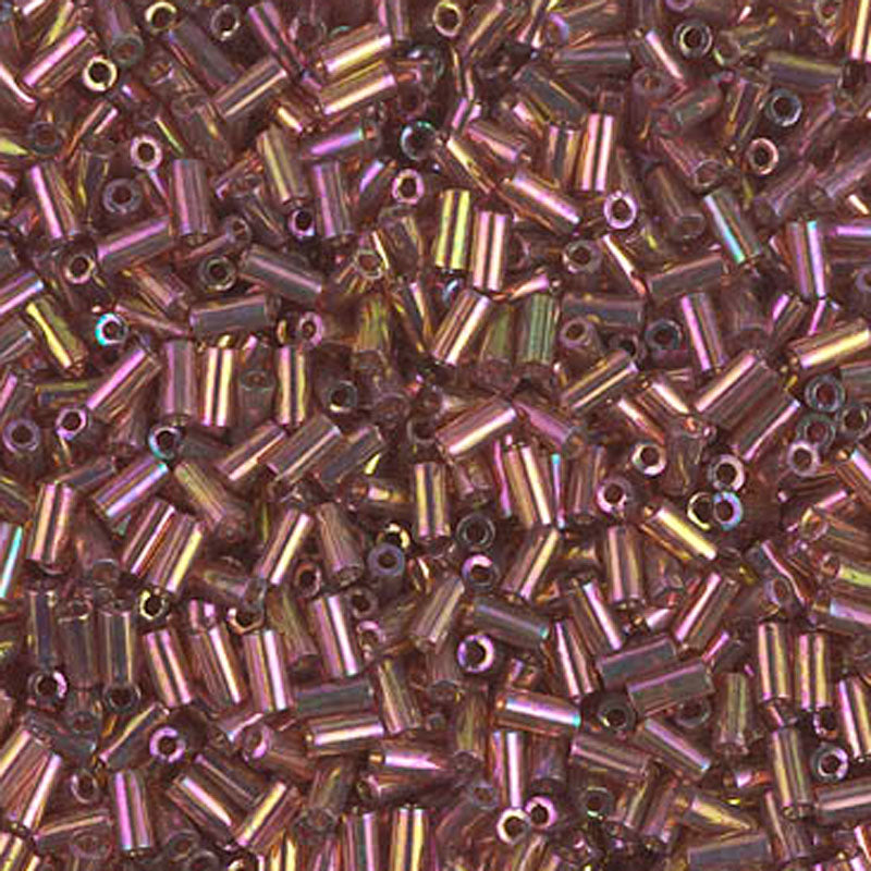 Seed Beads-3mm Bugle-301 Dark Topaz Rainbow Gold Luster-Miyuki