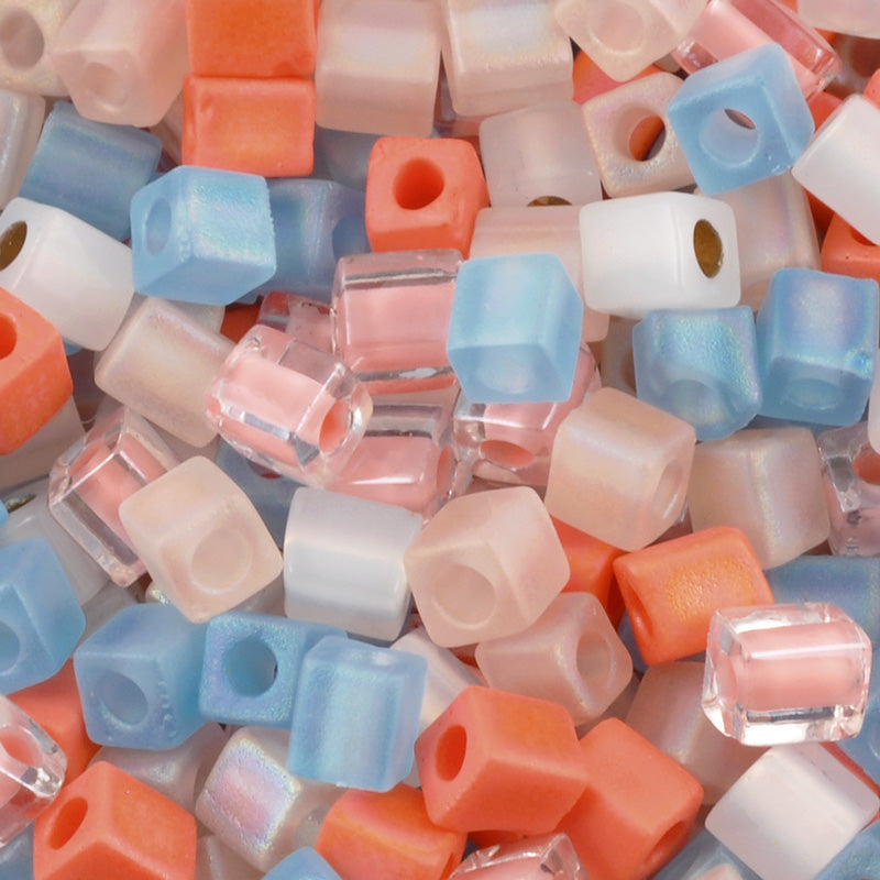 Seed Beads-4mm Cube-40 Cotton Candy-Miyuki-15 Grams