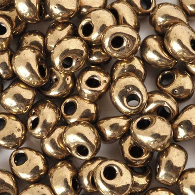 Seed Beads-4mm Magatama-457 Metallic Dark Bronze-Miyuki-16 Grams