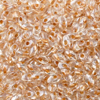 Seed Beads-4x7mm Magatama-1522 Sparkle Honey Beige Lined Crystal-Miyuki-7 Grams