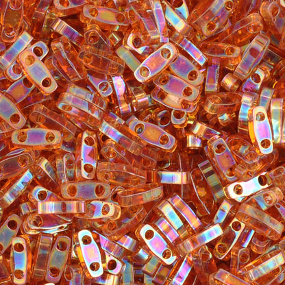 Seed Beads-5mm 1/4 Cut Tila-257 Transparent Topaz AB-Miyuki-7 Grams