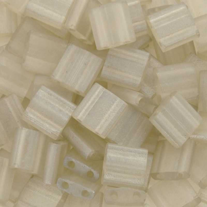 Seed Beads-5mm Tila-3173 Matte Transparent Oyster Luster-Miyuki-7 Grams