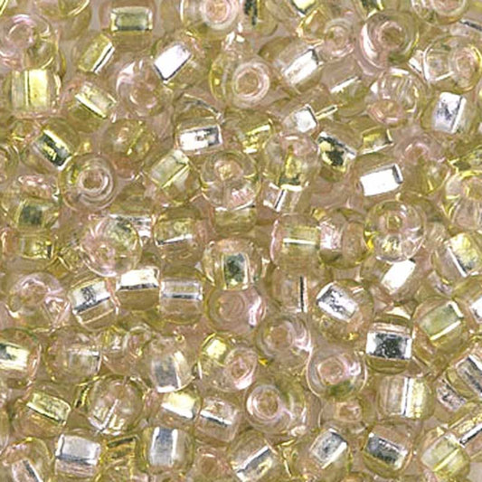 Seed Beads-6/0 Round Square Hole-3279 Silverlined Pink Chartreuse-Miyuki