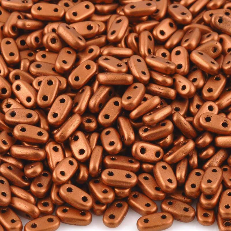 Seed Beads-6mm Czechmates Bar-13 Matte Metallic Antique Copper