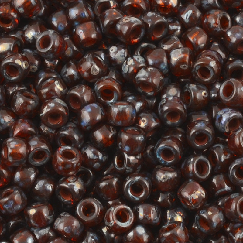 Seed Beads-7/0 Matubo-47 Hyacinth Silver Picasso-Czech