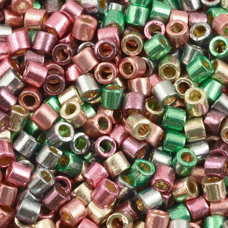 Seed Beads-8/0 Delica-12 Pastel Shine Mix-Miyuki-7 Grams