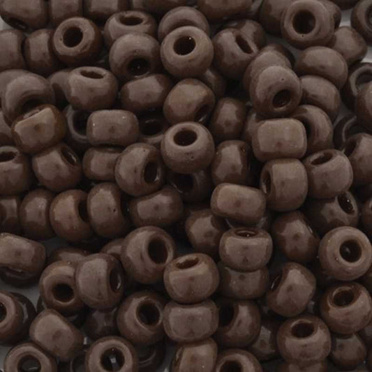 Seed Beads-8/0 Round-409 Opaque Chocolate-Miyuki-16 Grams