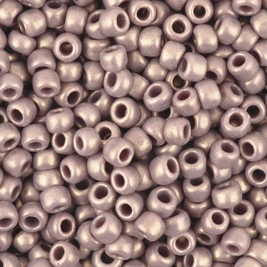 Seed Beads-8/0 Round-Y626 Hybrid Sueded Gold Opaque Lavender-Toho