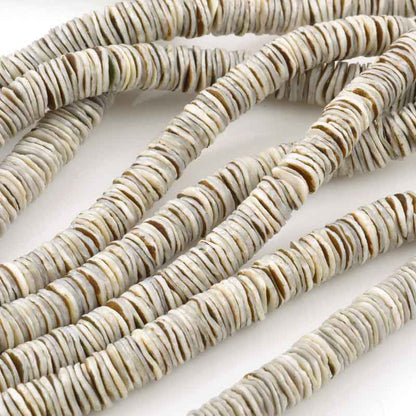 Shell Beads-8mm Grey Oyster Heishi-Round