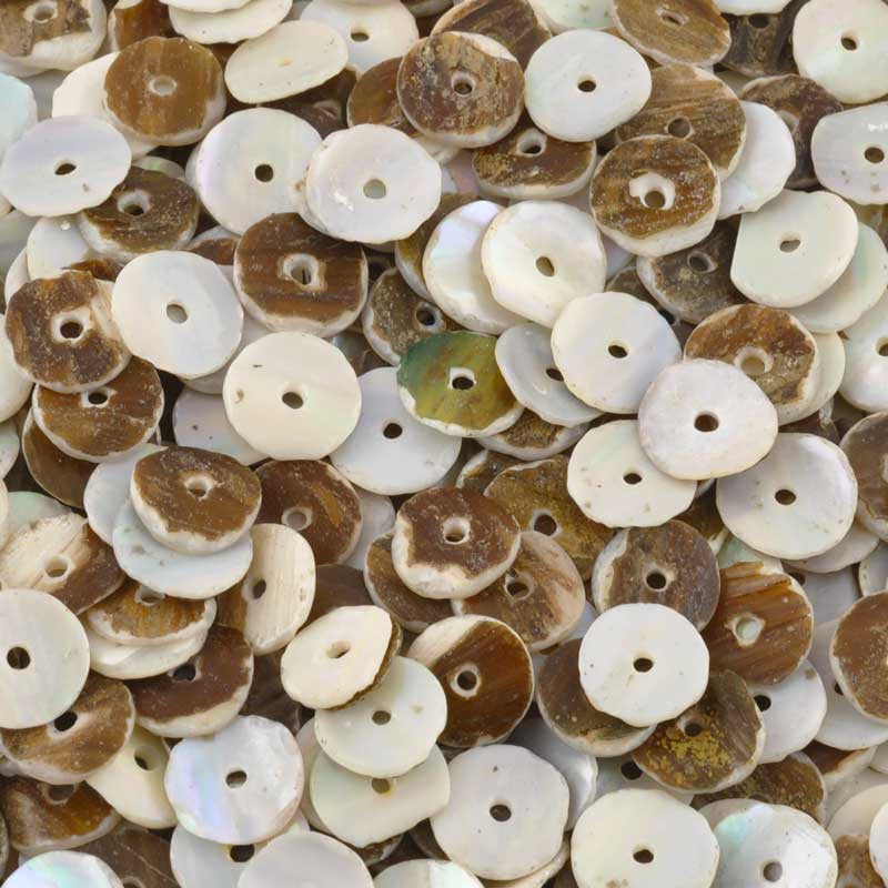 Shell Beads-8mm Grey Oyster Heishi-Round