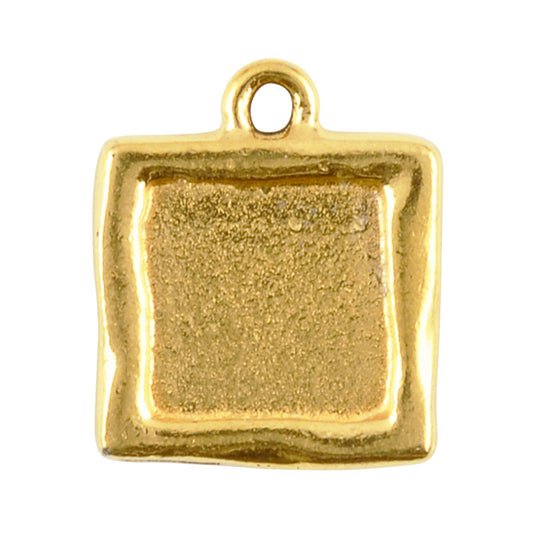 Supplies-21x18mm Square Swirl Bezel-Antique Gold