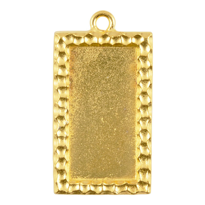 TierraCast-Pewter-30x15mm Rectangle Confetti Bezel-Gold