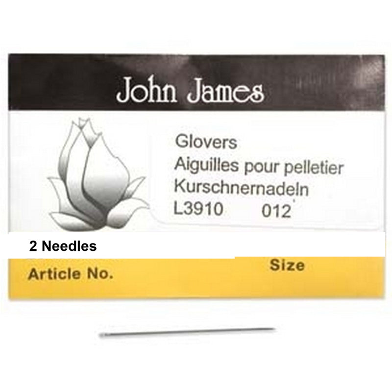 Supplies-John James-Glovers Needles-Leather-Size 12-Quantity 2