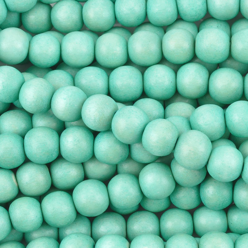 Wood Beads-12mm Round-Turquosie