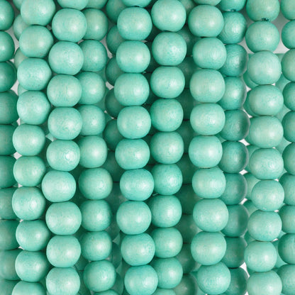 Wood Beads-12mm Round-Turquosie