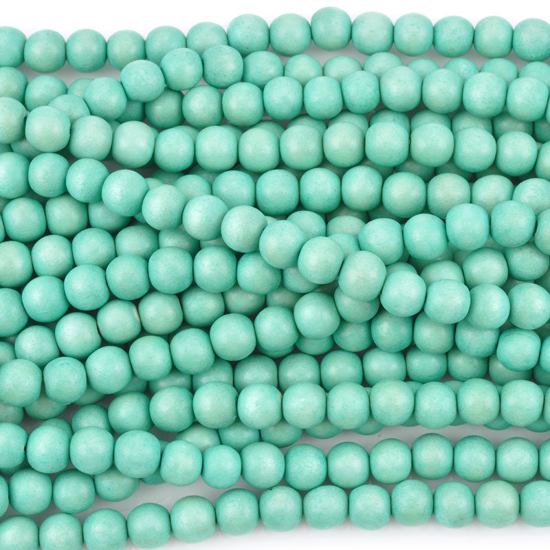 Wood Beads-12mm Round-Turquosie