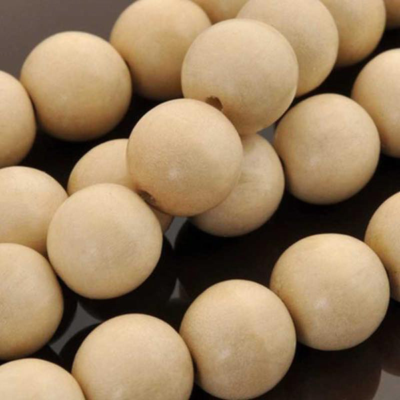 Wood Beads-15mm Whitewood-14 Inch Strand