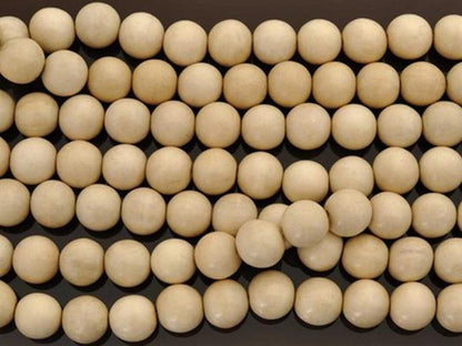 Wood Beads-12mm Whitewood-16 Inch Strand