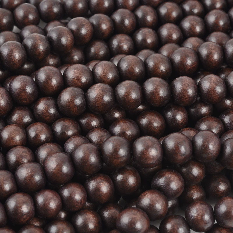 Wood Beads-6mm Round-Chocolate