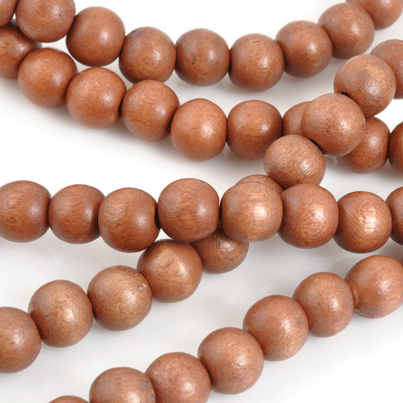 Wood Beads-Round-8mm Cinnamon-16 Inch Strand-Quantity 1