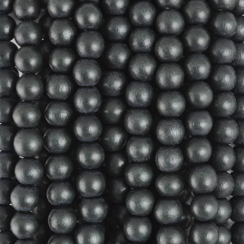 Wood Beads-Round-Charcoal