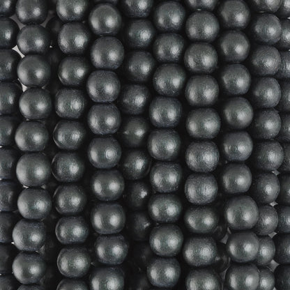 Wood Beads-Round-Charcoal