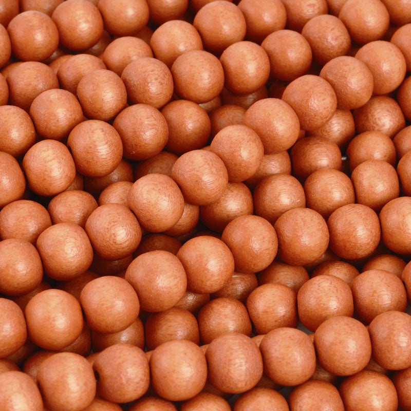 Wood Beads-Round-Light Tangerine