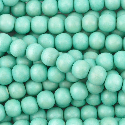 Wood Beads-Round-Turquoise